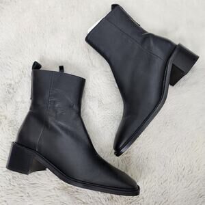 NEW Everlane The City Black Leather Ankle Boots